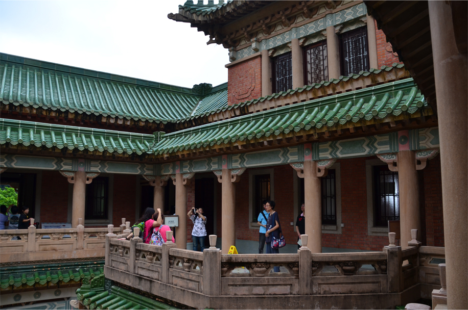 Facing the central courtyard