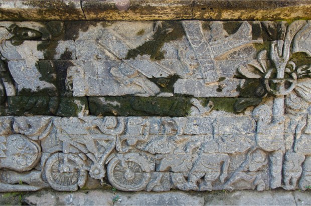 Menacing planes and a soldier on a bike