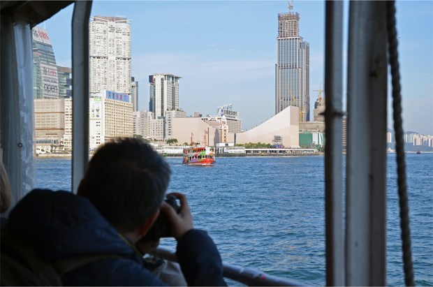 Aboard the Star Ferry to Kowloon