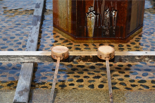 Dippers for ritual purification at Heian Shrine