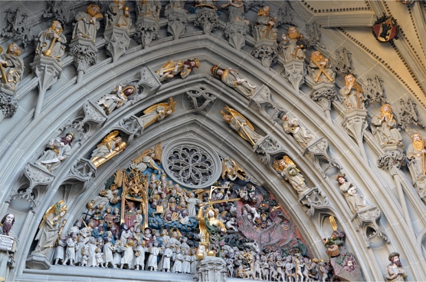 The Last Judgment, depicted on the main portal of the cathedral's west front