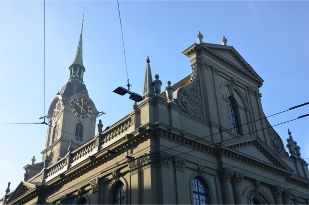 Holy Spirit Church, a Baroque landmark just outside Bern's train station