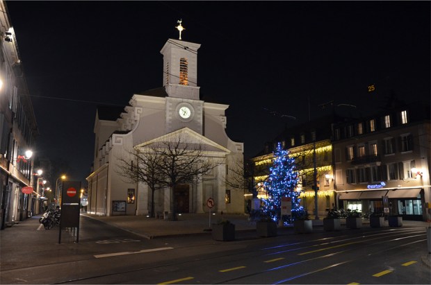 The Protestant church on Carouge's Place du Temple