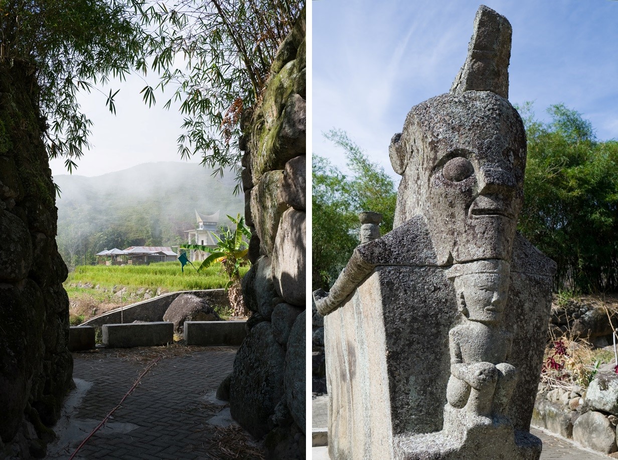 Smoke rising over the fields; a centuries-old sarcophagus of a local king